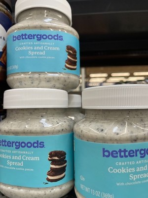 3 Pack Bettergoods Cookies & Cream Spread 13 oz Chocolate Cookie Pieces