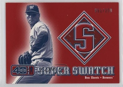 2002 Upper Deck 40 Man Super Swatches /250 Ben Sheets #S-BS 11pj