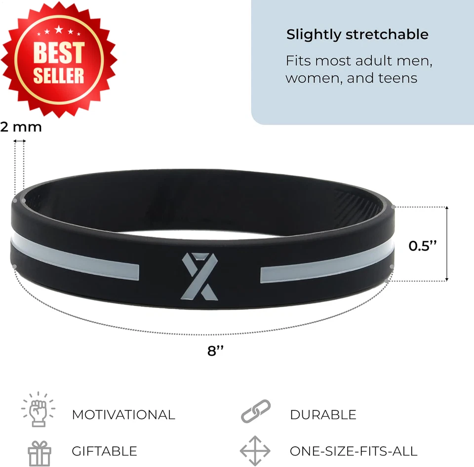 Pulseras de silicona con cinta de concienciación de 12 piezas pulseras de soporte contra el cáncer Foto 3 de 4