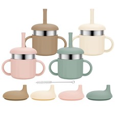 Baby Sippy Cups, 7.4 Oz 3 Stages Training Cup, Straw Cup for Infants Toddlers...