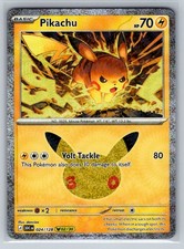 Carta Pikachu 024/128 Holo Pokemon 30° Anniversario NM Venditore Inglese USA