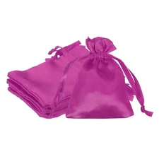 6 Pcs 3 x 4 Inch Satin Bags with Drawstring, Drawstring Gift Bag Rose Red