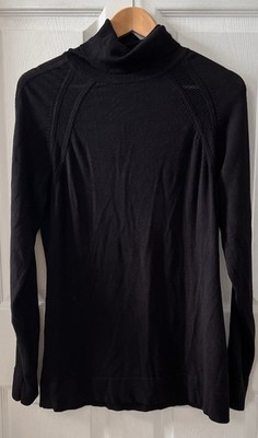 Vintage Cache black turtleneck long sleeve sweater women size L quiet luxury