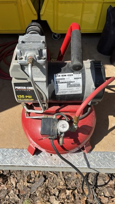 #ad #ad Porter Cable Jetstream Air Compressor 135psi 3 Hp 4 Gallon With 25’ Hose W QD $75.00