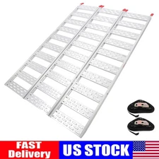 Aluminum Tri-Fold Ramp with Treads Ramps for Pickup Trucks 1500Lbs ATV Ramp