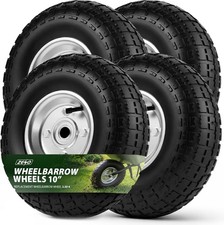 4 x 10" PNEUMATIC SACK TRUCK WHEELBARROW TYRES TROLLEY WHEEL CART TYRE WHEELS