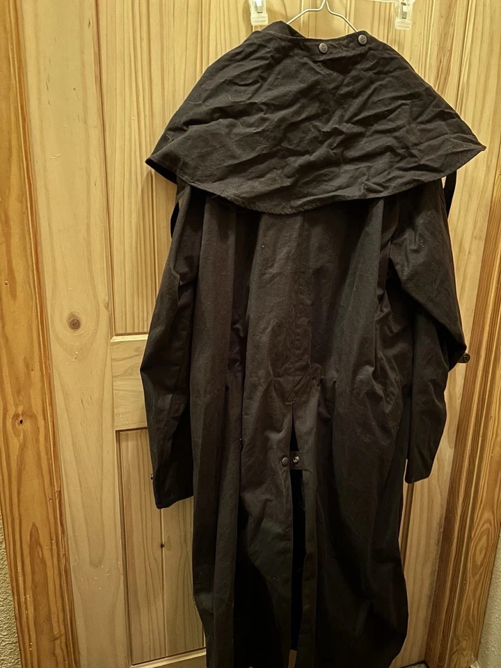 Outback Trading Company Oilskin Low Rider Duster Coat - L - Black - Image 3 of 4