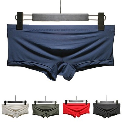 Atmungsaktive Ice Silk Herren Unterwäsche Boxershorts mit Beutel High Stretch