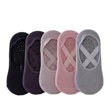 2 Pair Women Yoga Socks Silicone Anti Slip Ballet Pilates Dance Sports
