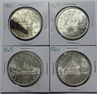 1961 1963 1965 1966 Lot Of 4 Canada Silver Dollars