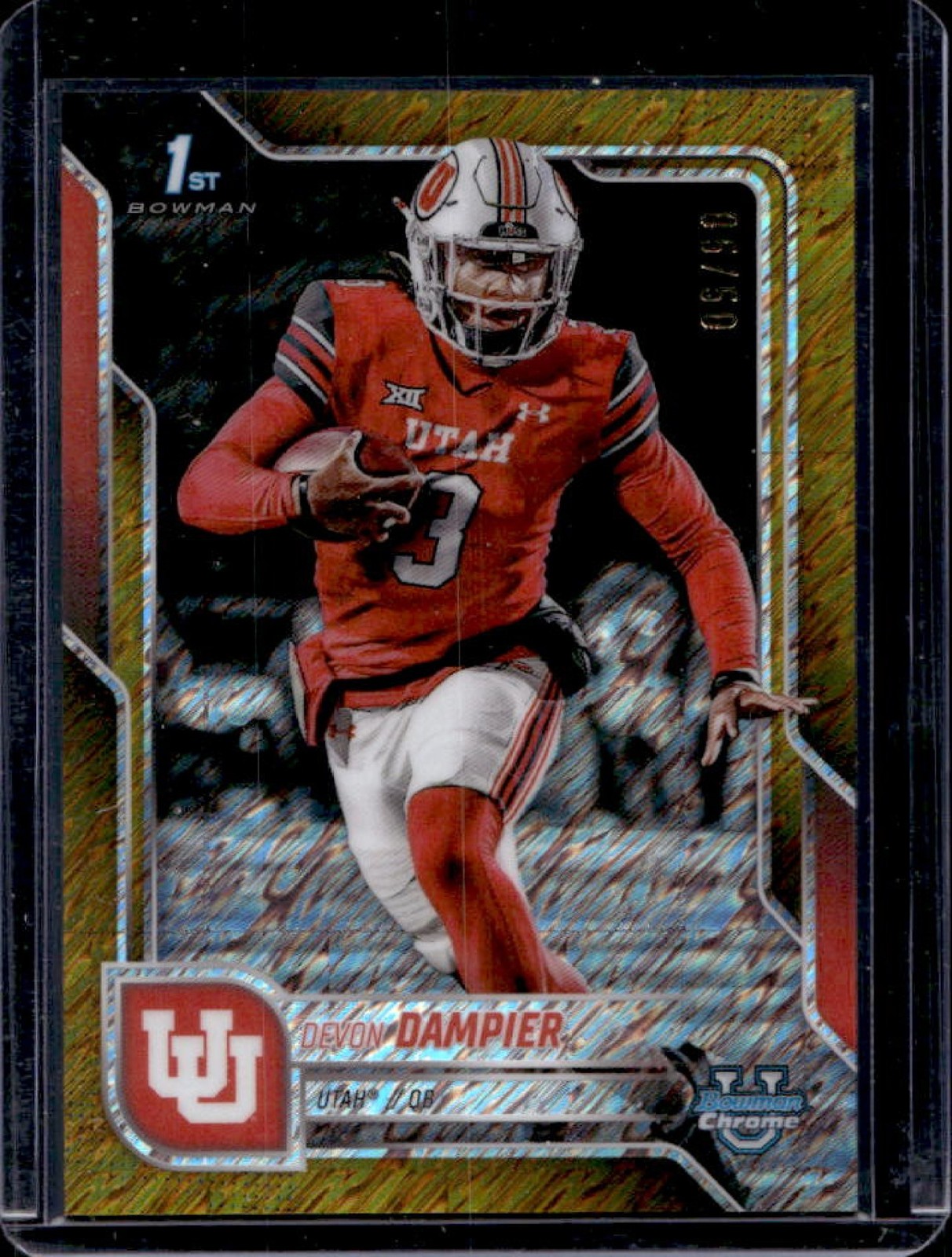 2025 Bowman Chrome U Devon Dampier Gold Shimmer Refractor 1st #5/50