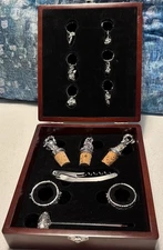 New Wine Accessory Kit Legacy by Picnic Time Wood Faux Finish Carry/Storage Case