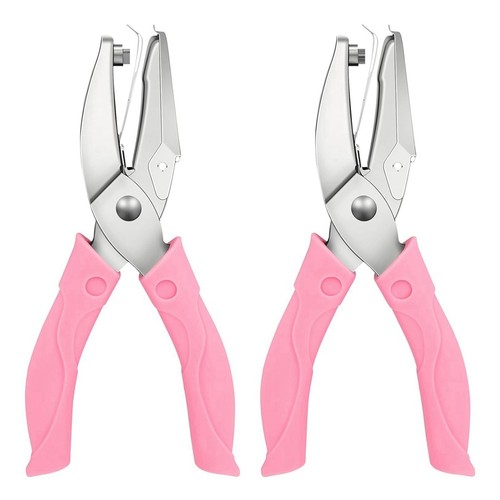 1X(2-Pack Handheld Hole Punch Set, Single Hole Punch, Heart and Star Hole5201