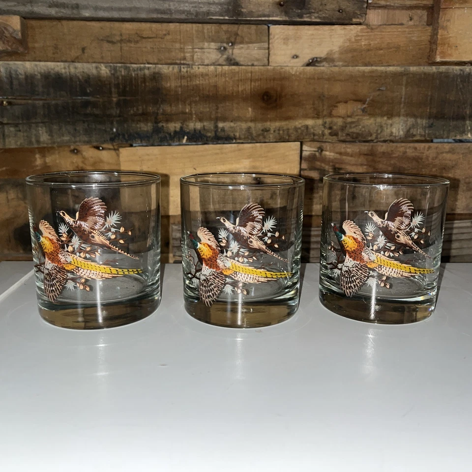3 vasos de whisky faisanes en las rocas Lowball. Juego de 3 Foto 2 de 4