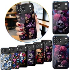 Tempered Glass Phone Cover Custom Macabre Skull Case For iPhone Air 17 13 16 Pro