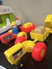Vintage Fisher Price Little People Farm Lot 2x Tractors, Trailers, Farmer & Hay