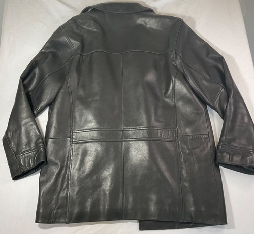 Kenneth Cole Reaction Mens Black Leather Jacket Size XL - Picture 3 of 3