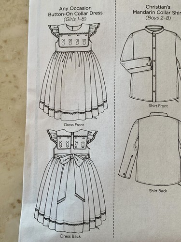 Erbstück Kleid Schnittmuster klassisch Nähen Frühling 2020 Ostern gesmokt ungeschnitten - Bild 6 von 10