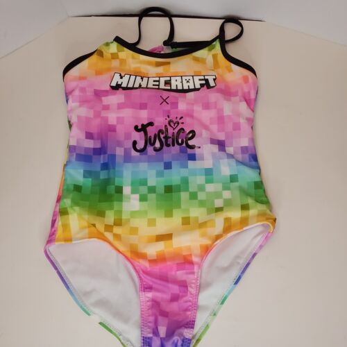 Minecraft Girl's Bathing Suit Size 12/14 (L) - Justice -Used Excellent Condition