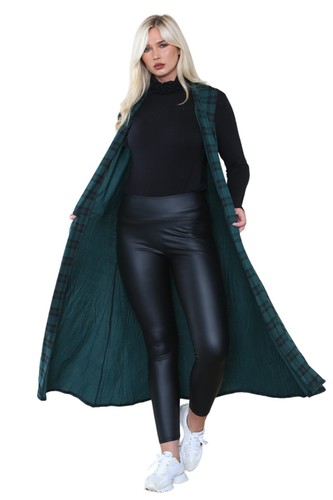 LADIES SLEEVELESS LONG MAXI CARDIGAN OPEN WOMEN BOYFRIEND MAXI CARDIGAN WASTCOAT - Picture 33 of 59