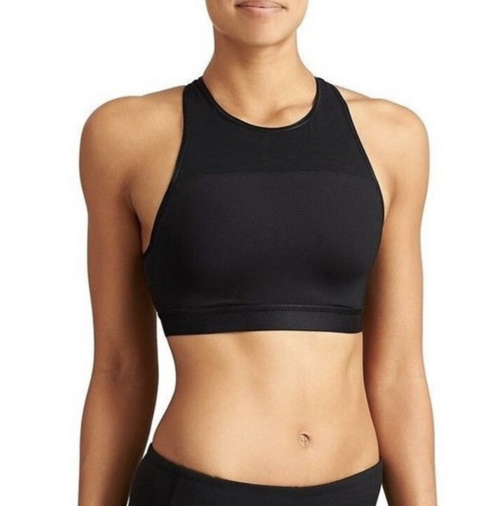 Sujetador deportivo Athleta Zenith negro talla M correas cruzadas entrenamiento ocio deportivo