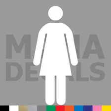 Restroom Symbol Women Vinyl Die Cut Decal Sticker - Bathroom Facilities Girls