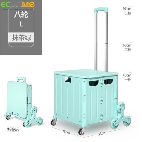 Portable Folding Shopping Cart Storage Box Grocery Picnic Shopping Cart Trolley - Picture 31 of 33