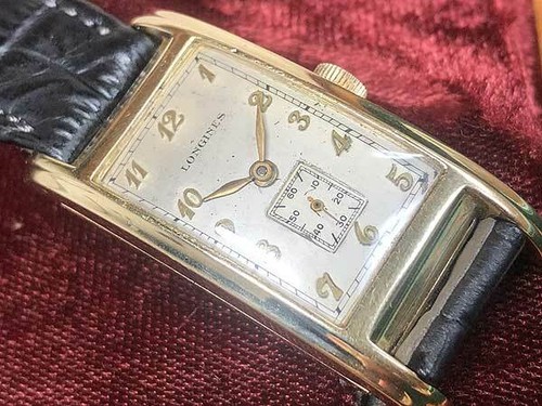 LONGINES Small Second 14K Gold Square 