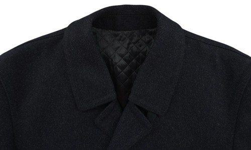 Vintage Steinbock Gold Moon Mens Navy Wool Coat Overcoat Size EU 46 / US 36 (S) - Picture 12 of 13