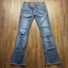 ROCK REVIVAL Buckle GWEN Boot Crystal Flap Jeans Dark Wash Women  s Size 26