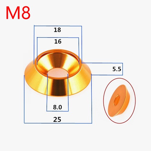M2 M2.5 M3 M4 M5 M6 M8 M10 M12 Aluminum Washers For Countersunk Head Screws Bolt - Picture 23 of 25