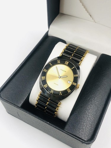 Damen Armbanduhr Jowissa Swiss Made | Schwarz-Gold Steel Case Extraplat | Date
