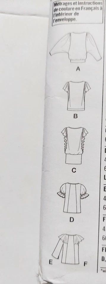 Simplicity 2554 Stretch Knit Woven Top Size 6-14 Uncut Sewing Pattern 2009 - Image 4 of 4