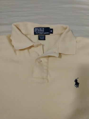 POLO RALPH LAUREN REGULAR FIT 100% COTTON SMOOTH KNIT SHIRT PALE YELLOW MEDIUM - Picture 5 of 11