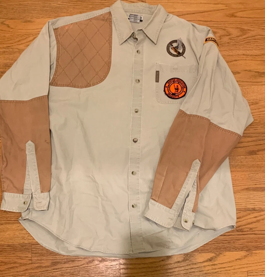 Camisa de caza Columbia Shooting para hombre parches XL guardabosques del ejército y cazador de Nebraska Foto 2 de 4