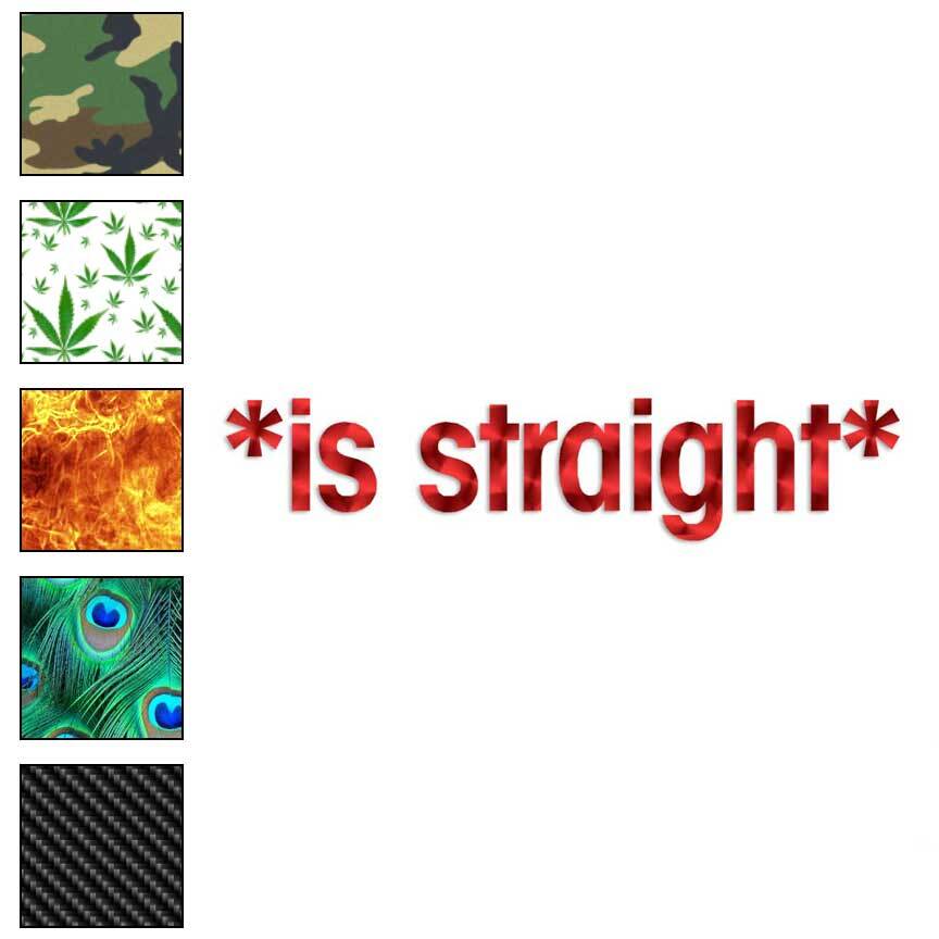 Is Straight Emote Star, Vinyl Decal Sticker, 40 Patterns & 3 Sizes, #1565