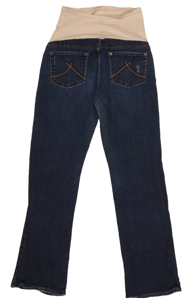 Pantalones de mezclilla azul corte bota lavado medio Common Genes Maternity para mujer L Foto 2 de 4