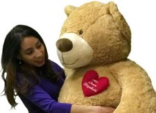 Big Plush Personalized Heart 5 Foot Giant Teddy Bear, Customized Your Message