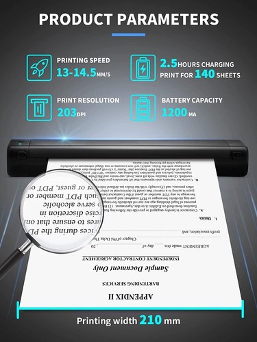 Phomemo M08F Wireless A4 Bluetooth Thermal Printer for Portable Travel M08F LOT - 第 8/19 張圖片