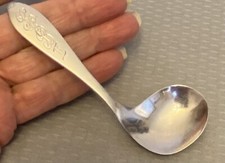 vintage Webster Sterling Silver Baby Spoon Curved Bowl Medicine Feeding 4" mono