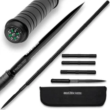 Amazon Jungle Survivor Break-Down Spear and Carrying Case | Black Oxide Finish