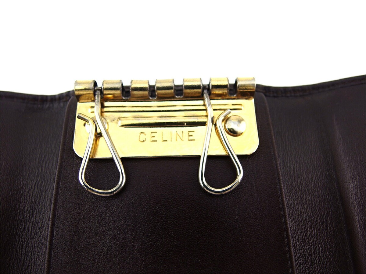 小物 CELINE Logo Macadam Key Case Celine Key Case PVC 6Line Macadam Triomphe Logo Authentic