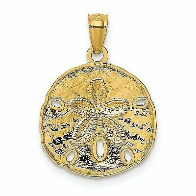 14k 14kt Yellow Gold Polished Large Sand Dollar Pendant - Picture 3 of 4