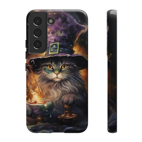 Shockproof Phone Case for Samsung Galaxy S23 S22 Ultra Plus Halloween Witch Cat - Picture 26 of 37