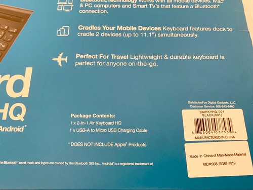 NEW Digital Basics 2 in 1 Keyboard Apple Mac/PC Android Holds iPads Tablets - Picture 3 of 3