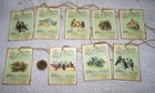 9~Vintage~French~Paris~Bird~Label~Linen Cardstock~Gift~Hang~Tags