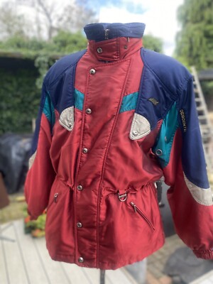 GROSSE DESCENTE VINTAGE 90ER JAPAN SNOWBOARD SKI JACKE ROT BLAU GRÜN SILBER