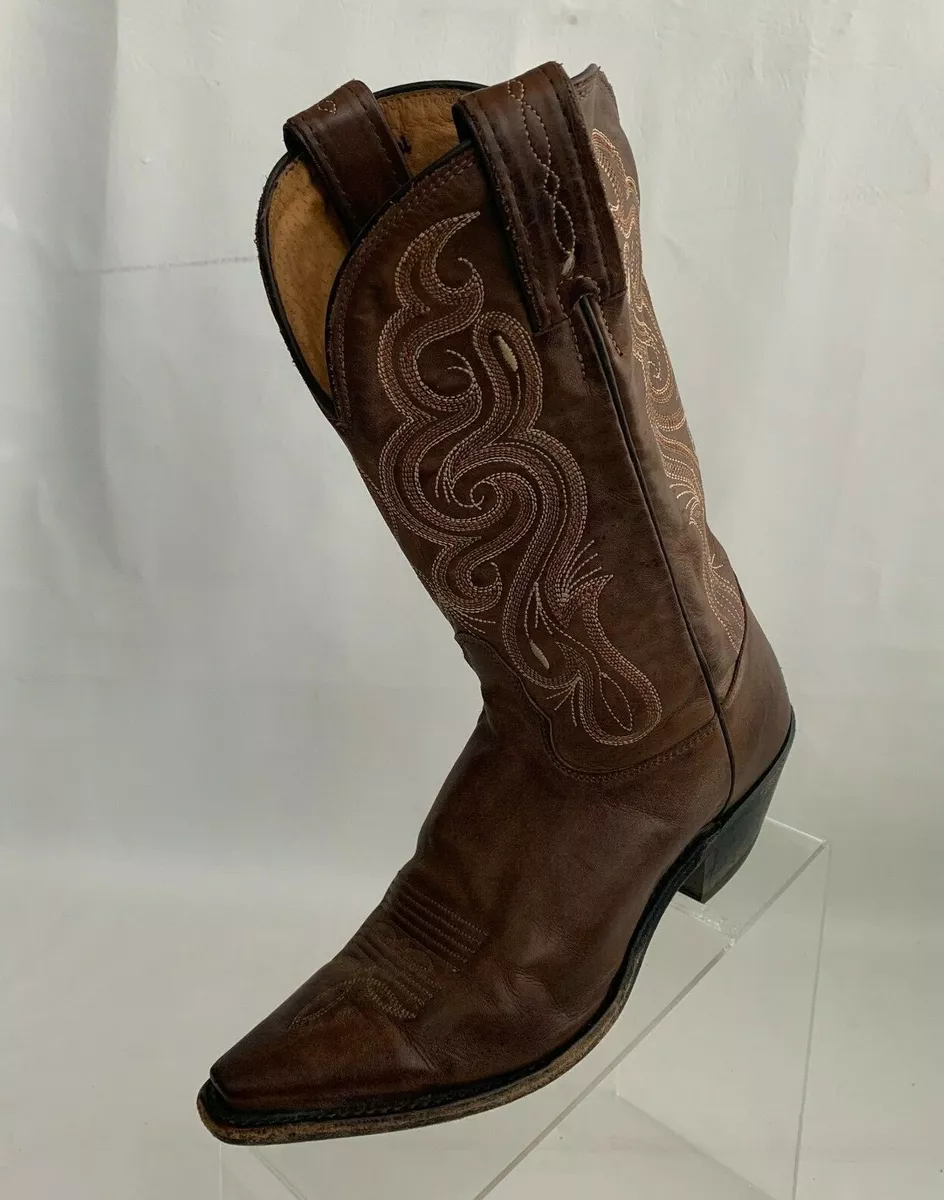 Tony Lama Womens Stallion Americana Western Boots 7906L Brown Leather Size 6.5B