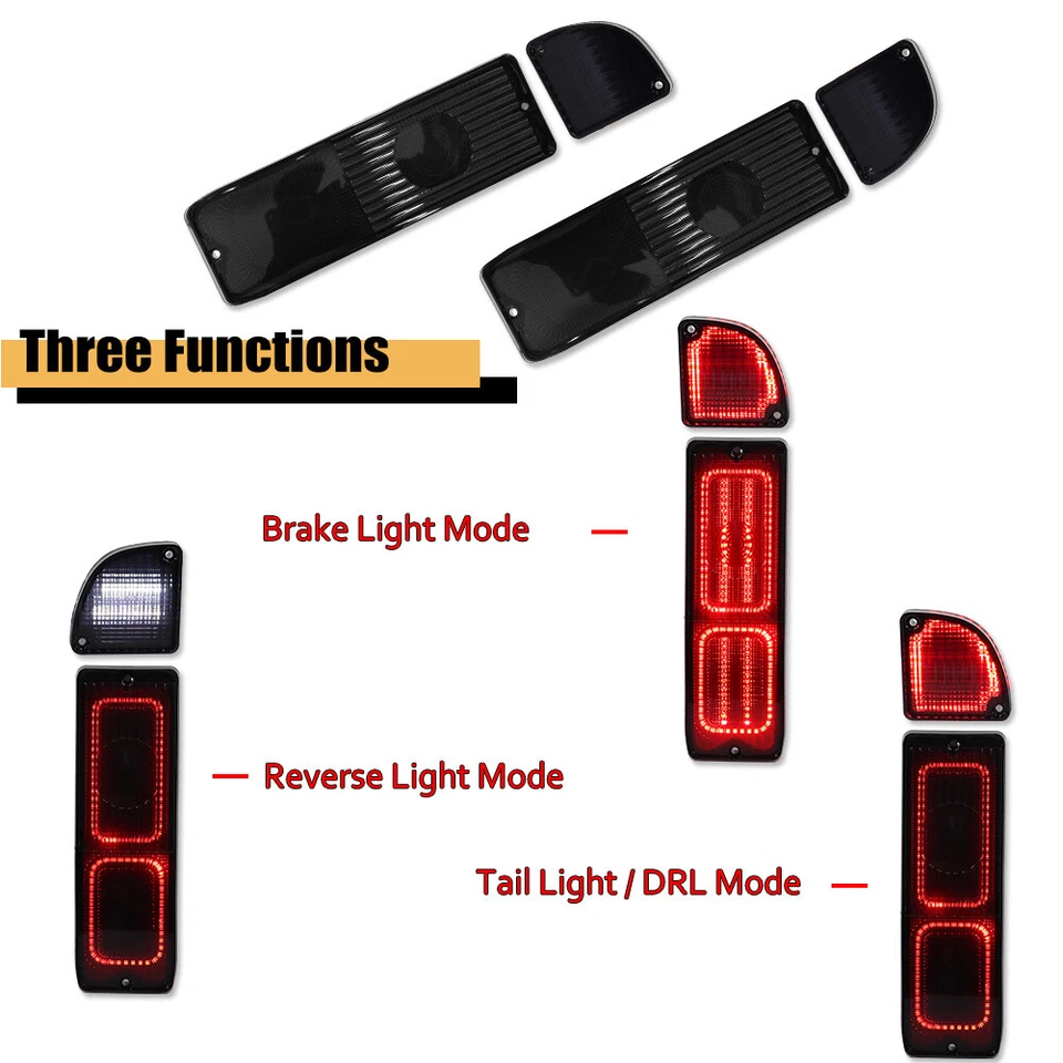 Smoked LED Tailight & Tail Backup Lights For 1967-1972 Chevy / GMC Pickup Truck - Image 2 of 4