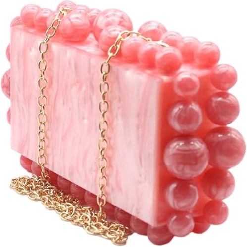 Women Acrylic Evening Clutch Box Purse Marble Handbag for Wedding Cocktail Party